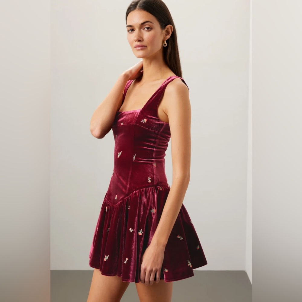 WeWoreWhat velvet corset dress NWT